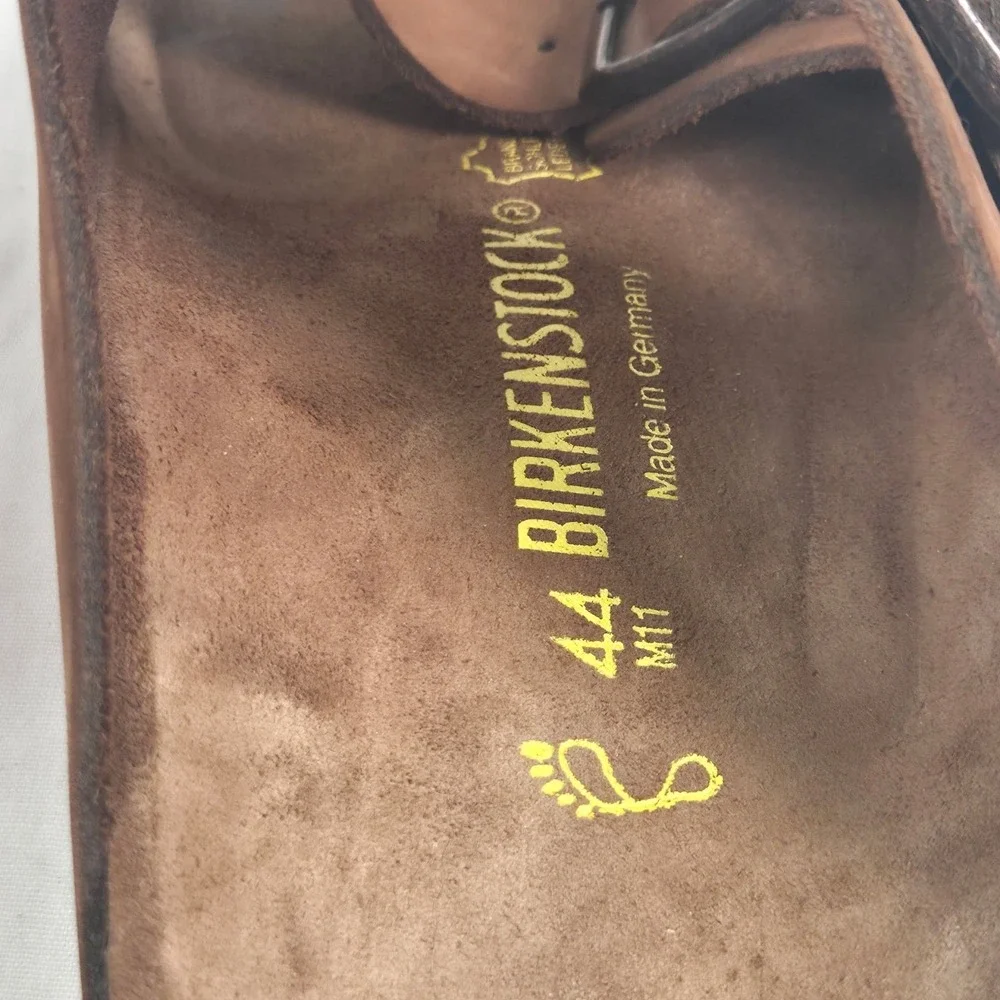 Birkenstock Arizona Men's Brown Suede Buckle Slide Sandals Adjustable US 11
